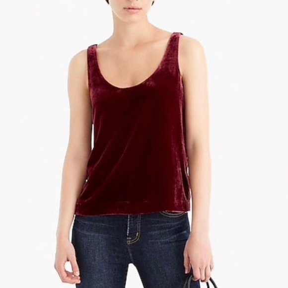 J. Crew Tops - J CREW | Plum Velvet Versatile Spaghetti Strap Boho Tank Top